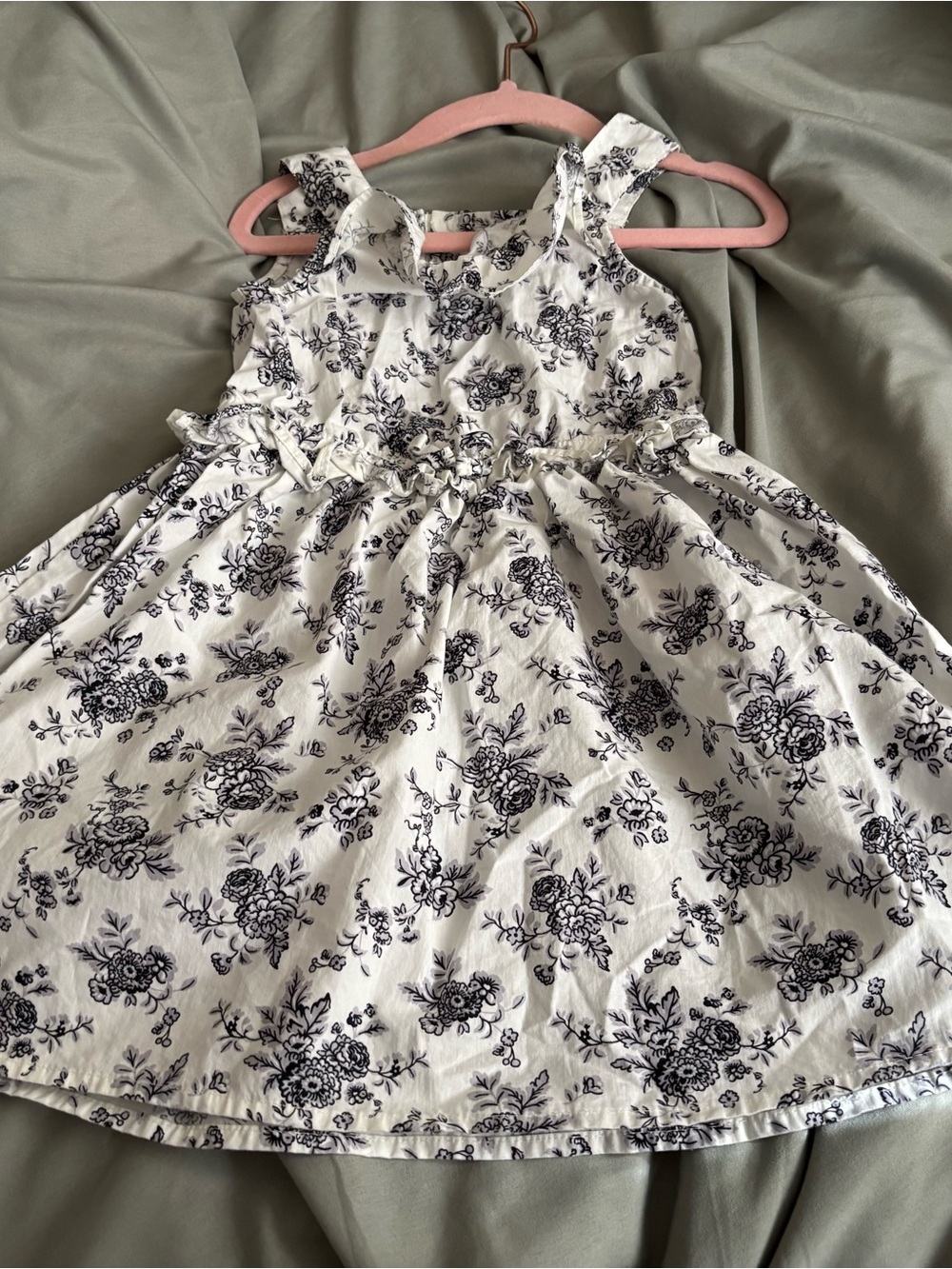 Nanette Baby White Dress with Black Floral Print